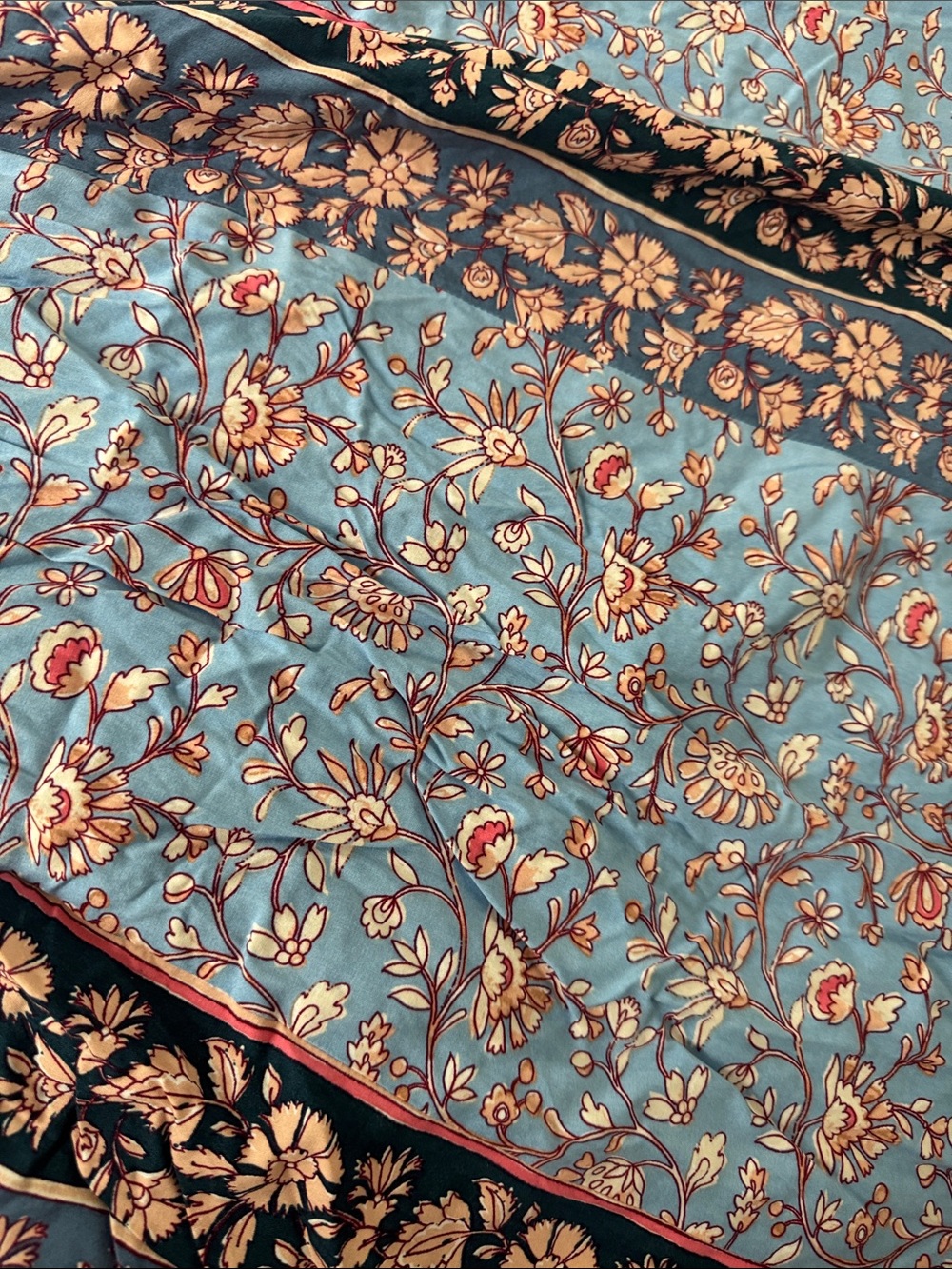Mango Light Blue Floral Maxi Dress with Peach Accents - Picture 4 of 4